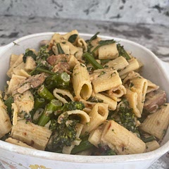 I added sun-dried, tomato and mushrooms. I also added Parmesan cheese to cream up the sauce because it did not thicken as fast as the recipe said it would. Squeezed a little bit of fresh lemon over the top, and it was absolutely delicious!