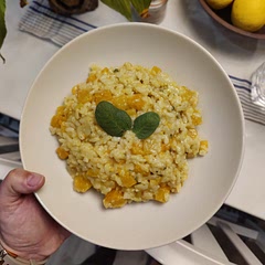 Mixed in parmesan at the end before serving. 