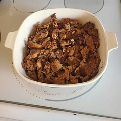 I used a loaf of brown sugar / cinnamon bread.  Since I've never had bread pudding, I can't comment if it was correct.   That being said, my husband and I thought it was delicious.
