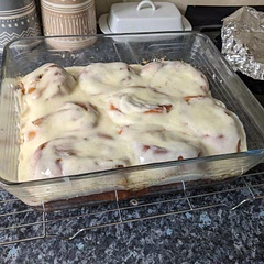 I used some foil to cover these for the last 10 minutes of cooking as they were very browned. It seems to have saved them from burning. 