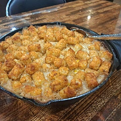 I added worcestershire sauce and minced garlic. If you cook your beef and onions in a cast iron, it can be a one pan meal. Kid and hubby approved!