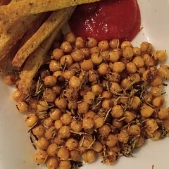 Juicy with the Aquafaba added.
If thyme is too bitter leave it out.
I made some potatoe polenta  fries and made a lunch. Tasty!