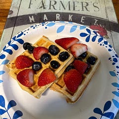 I added some cinnamon and doubled your ingredients which made 4.  Two for me two for husband.  A little dry for me. He used butter and pure maple syrup.   Taste was good. Just dry without butter or syrup.