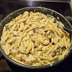 It turned out really good! The sun dried tomatoes adds a nice tang that goes really well with the dish. It was so good, I made it again two nights after I first made. Quick and easy when all is said and done.