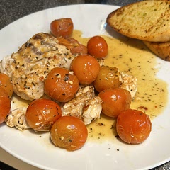 Good flavours and is quick and easy. I served with a couple slices of garlic bread. The dish could be made in one pan by searing the fish first taking it out of the pan then adding into sauce once it’s made