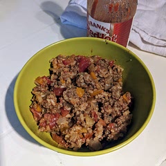 I added some Cumin for a more Mexican flavor. Also a 28oz can of diced tomatoes rather than the smaller can. I increased the rice to 3/4 of a cup. Added a little water as needed for moisture. 