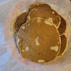 I used a smaller scoop and made a whole bunch of pancakes. My kid loves them, so I assume they are a hit.