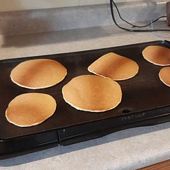 Use a plant based butter and almond milk to make the pancakes dairy free too! The batter was just the right consistency. Delicious!  