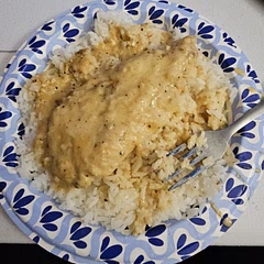 Very yummy and not too heavy. I used a whole lemon-hand squeezed and that wasn't enough lemon for my liking. Next time I'll probably marinate the chicken to get a more fresh lemon taste. 