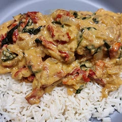 Made exactly to recipe. Served with basmati rice. 