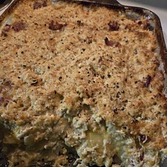 I added shredded chicken substituted heavy cream and added a little extra milk it's super tasty.