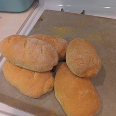 Great easy recipe! Will use this for hamburger and hotdog buns too! I scored the dough, but I'm not sure you need to. I'm used to making sour dough. I also sprayed the pan with avocado oil and sprinkled it with corn meal.