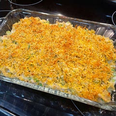 Made with no alterations. Big hit with the family. The crumb crust is a perfect contrast to the creamy noodle mixture.