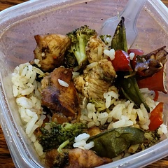 Served it over rice.  We enjoyed it very much.