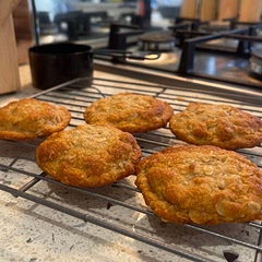 Very easy, not messy, needs much less time in the oven, true to its word, they are deliciously chewy!