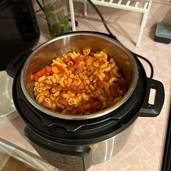 Tasty! Didn’t have vegan crumbles so a tiny bit bland. Don’t go easy on the spices! Add fresh parsley and cheddar cheese.