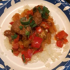 Added Riced Cauliflower... it was so yummy! Spicy but yummy! Next time I'm going to try it with chicken instead. 