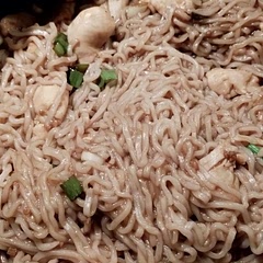 Fast, easy and delicious.  Just go easy on the Sriracha if you can't handle heat.  I bought chicken ramen and cooked some chicken tenders in with the flavor packets and some butter, then added to the noodles and sauce.  Sliced up some scallions too.