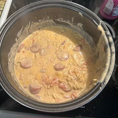 My husband loves this. He definitely wants this again. I added some extra seasonings to it to make a little more flavorful. I added tomato’s instead because I didn’t have any dried tomatoes.