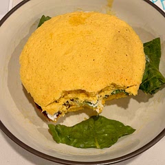 Got really crunchy like a cookie instead of bread, but I split the batter into 2 bowls, one for the top and one for the bottom of the burger. It was easy and a good healthy alternative!