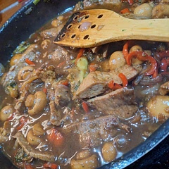 Added garlic ginger and  peppers 
