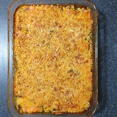 Would definitely make this again and have enough leftover for tomorrow.

I added broccoli, tripled the seasoning and Italian herb mix into the breadcrumbs.

Fried chorizo would go amazingly into this dish!