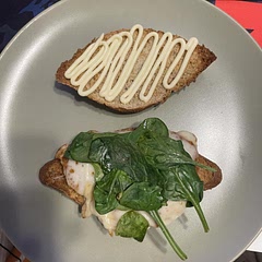 Super simple to make. I used provolone for my cheese, added Japanese mayo, and used wheat bolillo bread.