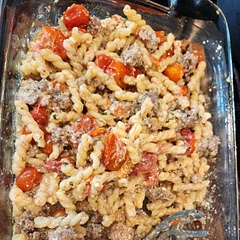 I added some ground beef and it was delicious ! I'd probably add some Italian seasoning it felt slightly bland