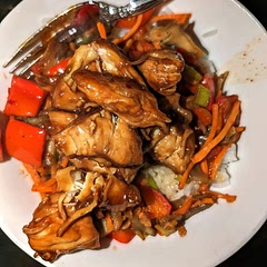 Added some veggies. Didn't have brown sugar or molasses so used granulated sugar and honey