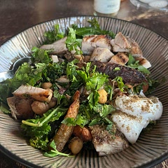 Very fresh and flavorful! We added grilled chicken on top and didn’t have crème fraiche so we just had yogurt on the side.