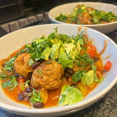 Absolutely delicious. Loved making this dish and enjoyed eating it even more!

Super tasty. Could be served with rice if desired but it was great as it was. I added an extra pepper, a bit more stock and used more avocado.
