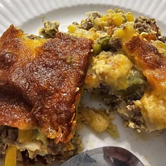 This game put pretty good! I added pepper and chili powder to the meat as it was cooking, to give it some extra oomph. Instead of provolone cheese, I used shredded Colby Jack. All in all, a decent meal!