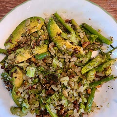 Turned out great. I couldn't find broccoli rice so got it fresh, chopped it fine, and sautéed it a bit with asparagus before adding cauliflower. 