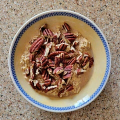 We prep on Sunday for the rest of the week and add the pecans in the mornings. They got better as the week progressed. 🤤