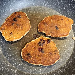 Added blueberries and used 1tbsp of stevia instead of sugar, also used wholemeal SR flour and left out the salt and baking powder. Also used coconut oil. Very yum