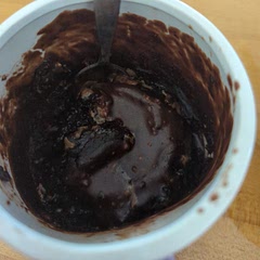 I changed the sugar to three teaspoons of honey, added a little flaxmeal, and a little bit of ground coffee, and replaced the vegetable oil with olive oil since it's a little healthier.  I used Hershey's naturally unsweetened this time, will try the dark chocolate powder next. Was pretty good, though maybe had a little too many chocolate chips for a small portion like this. Not a problem, just makes it hard to say it's much of a brownie if it's like mostly chocolate chips I think lol

-----


Modified this again, mostly for my own reference now as it's basically not even the same recipe
Modified these:
2 tablespoons of honey
One tablespoon cottage cheese
A bit of cold brew coffee
Two tablespoons almond milk, one tablespoon regular milk 
Tablespoon 1/2 of olive oil 
Side of Greek yogurt mixed with dark chocolate spread 
