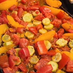 These were my veggies before I moved them over the lettuce. It was good
