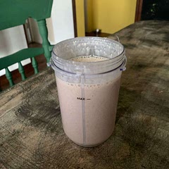 Very easy to made, good for if your bananas are ripening fast and you don’t know what to do with them. I would probably cut the cinnamon and nutmeg measurements in half as they were very prominent. Overall tasty and quick smoothie 3/5
