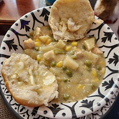 Added a second can of cream of chicken soup because it was a bit thin for our liking