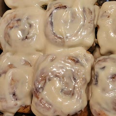 Made a double batch of dough and then made 12 rolls...they are huge, soft, squishy and perfect!