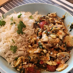 I used a whole haddock fillet. Delicious. I also used cherry tomatoes as didn't have large tomatoes. 