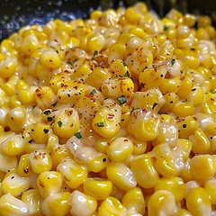 Instructions
In a skillet pan, over medium-high heat, melt the butter and honey. Once melted add the frozen corn and cook for 5-8 minutes, stirring occasionally, until cooked through.

Add cream cheese, salt, and pepper. Stir together and let it cook, about 3-5 minutes, while stirring occasionally.