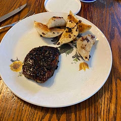 first time basting something and i think i did it too long because the bottom got a bit charred. but such a fantastic taste and the pork was so nice and tender! next time will be doing glazed carrots with the pork and perogies!