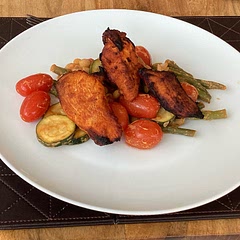 I didn’t have tinned cherry tomatoes so used fresh, as a result it was a little dry, despite adding liquid. Still really tasty, but I’m keen to try it again with tinned tomatoes, or I’ll add a little passata.