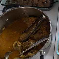 Used thighs and drumsticks because I found the recipe after I bought the chicken. Also, quantity was double. Accidentally used sweet paprika instead of smoked. Nonetheless, so delicious! Simmered on the stovetop for some time. 