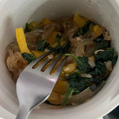 Nice! But not too sure if the serving for Japchae is given for dried sweet potato noodle weight or cooked