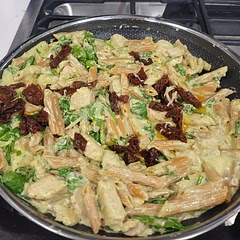 Used sweet potato pasta I had. I really liked it and wouldn't change a thing. 