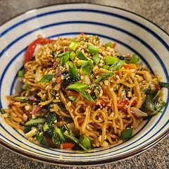 Delicious! Loved the crunch from the veggies. I would make this again as is, but I also might play around with the recipe and add some ground pork and maybe some chilies for some heat.