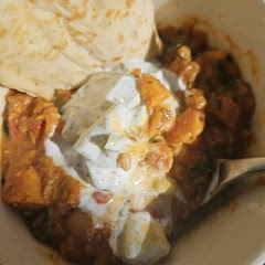 Added spinach and cilantro on hand - served with cucumber yogurt+ naan. Definitely make again.