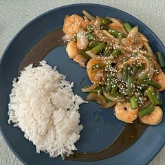 Added green beans, onions and sesame seeds. Turned out great!